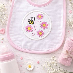 Bloom & Bee Floral Embroidery Patch Design