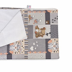 Bears and Bunny Party Reversible Blanket - Cotton & Fleece