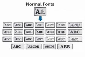 Embroidery font style showcase - NORMAL FONTS
