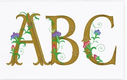 Gold Floral Font