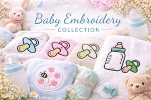 Baby embroidery collection banner