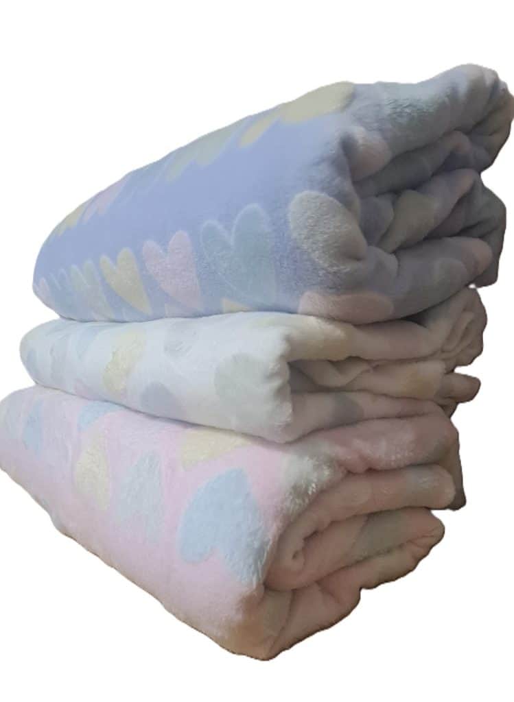 Soft Hearted Embossed Mongolian Fleece Blanket