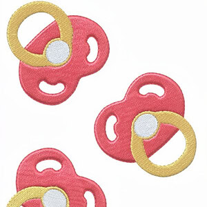 Three Soft Baby Pacifiers Design- Instant Download