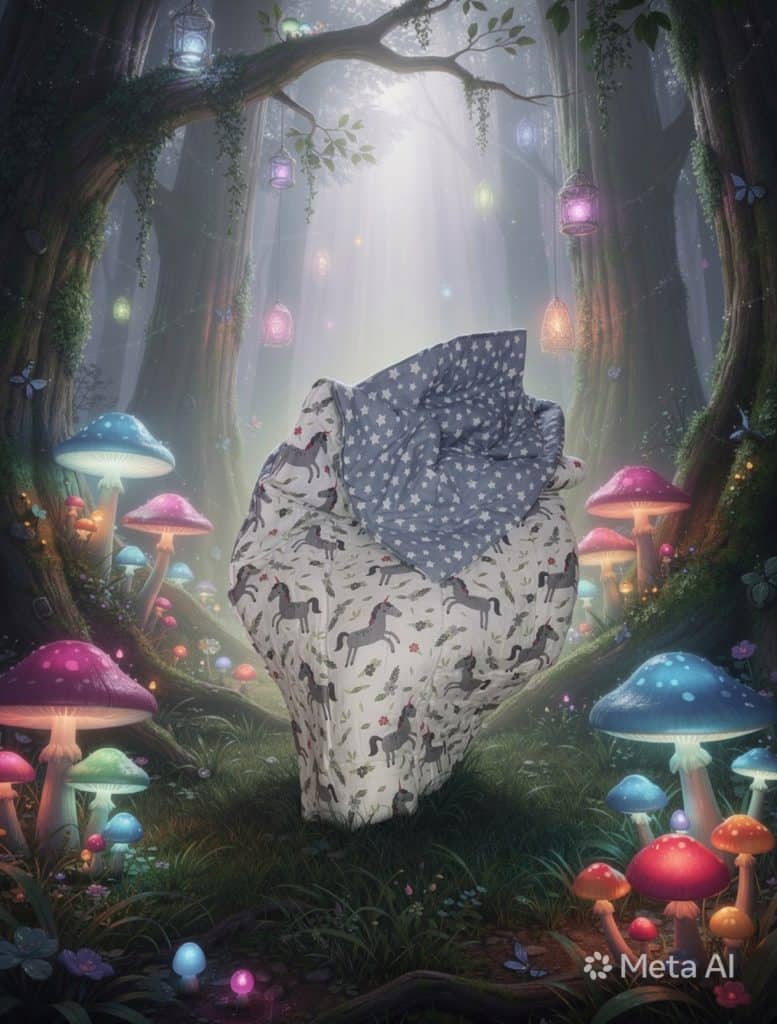 Grey Unicorn Blanket for Kids - Reversable and Stars