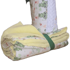 Green Funny Bunny Padded Reversible Blanket