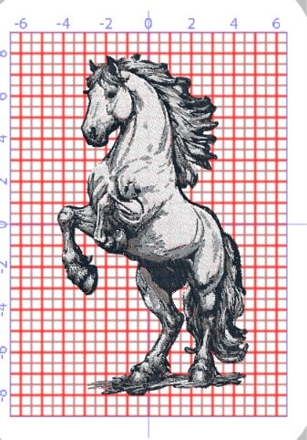 Horse B & W - Machine Embroidery Design Download